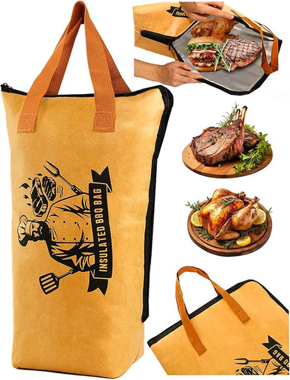 Large BBQ Blanket for Insulated Resting Meat– Reusable Smoker Grilling Meat Thermal Bag with Wide Mouth for Large BBQ Cuts like Brisket, Pork Shoulders, and Turkeys(XL,21in)