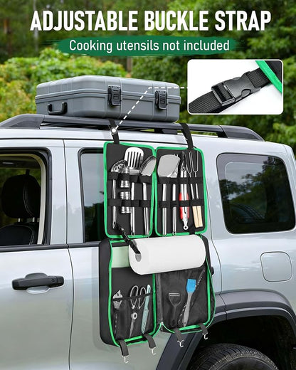 FANGSUN Camping Cooking Set, 16 PCS Portable Camping Utensil Set | Hanging Straps, Carrying Bag, Compact Storage, Outdoor Cooking Essentials, Picnicking, RV Camping & Hiking, Backpacking