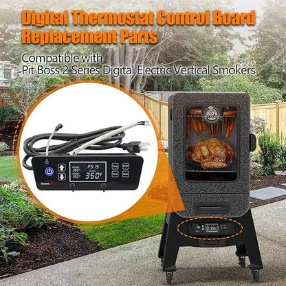Control Board Replacement Parts for PitBoss 2 Series Electric Smoker PBV2D1 | Precision Digital Thermostat, W/LCD Display, Controller Replacement for Pit Boss 2 Series Digital Electric Vertical Smoker