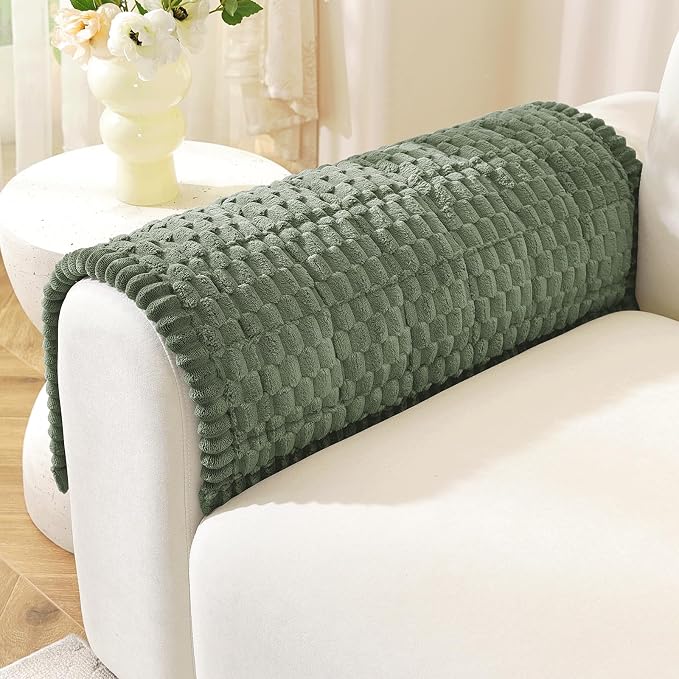 OstepDecor Couch Cover for Dogs, Washable Non Slip Sofa Cover for Pets | Soft Couch Covers for Sofa, Loveseat and Sectional, Furniture Protector Against Pet Hair & Dirt (20" x 24", Green)