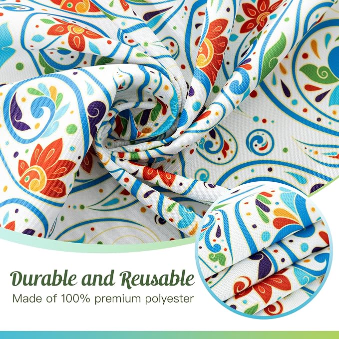 UMINEUX 60" Outdoor Round Tablecloth with Umbrella Hole and Zipper | Spring/Summer Waterproof Round Patio Table Cover for Picnic/BBQ/Garden, Peris Floral