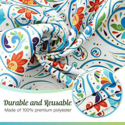 UMINEUX 60" Outdoor Round Tablecloth with Umbrella Hole and Zipper | Spring/Summer Waterproof Round Patio Table Cover for Picnic/BBQ/Garden, Peris Floral