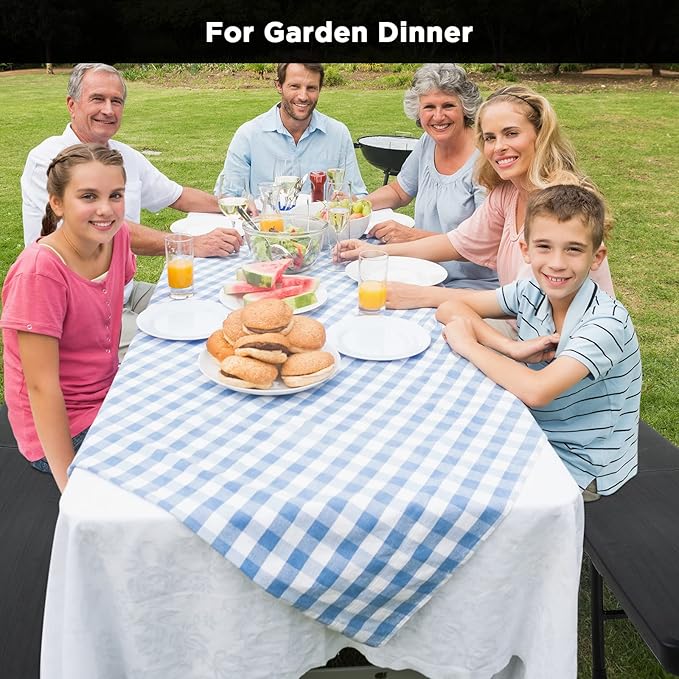 Roowest Black Folding Bench 6 Feet Plastic Outdoor Portable Foldable Bench Seat Eating with Carrying Handle for Dining Camping Picnic BBQ Sports Garden Indoor Outdoor Patio Activities