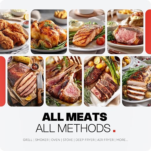 Smart Bluetooth Wireless Meat Thermometer Digital, 0.5S Instant Read | NIST ±0.5°F Food Thermometer,2-in-1 100H Battery Fast Charge Base, APP Control & Custom Menu for BBQ, Grill, Smoker, Oven