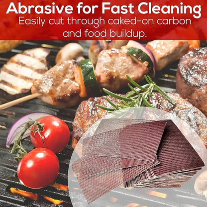 [40 Pack] Grill Cleaning Screens-Griddle Scraping Cleaner Mesh, Removal of Tough Stain on BBQ Grills, Cooktops and Stove Tops for Restaurant, Bars and Home Use (40)