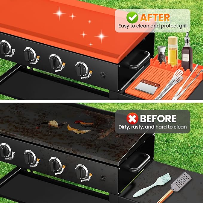 TAOMAND 28" Blackstone Silicone Griddle Cover and 16" Blackstone Griddle Accessories | Comprehensive Protection | Thick & Durable | Reusable & Premium Food-Grade Silicone Grill Mat | from Dirt & Rust