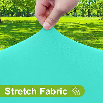 Smiry Round Spandex Tablecloth, Elastic Fitted Washable Tablecloths for 45"-56" Tables, Waterpoof Stretch Picnic Table Cover for Dining, Indoor and Outdoor, Aqua