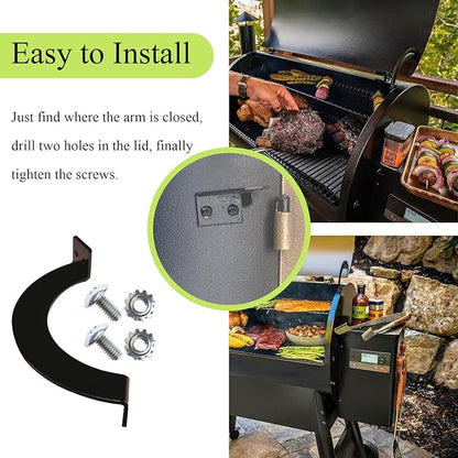 Newly Upgraded BCA002 Grill Lid Door Stop Arc Right Side for Most Traeger Grills, Fits Pro Series 22, Tailgater 20, Century 885, Eastwood 22, Include Door Stop Arc (Right Side) W/Screw
