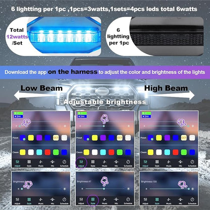 Led Grille Grill Lights for Tundra Platinum 1794 Edition 2022-2026 | RGB 3rd gen Grills raptor Light Toyota Tundra assembly accessories