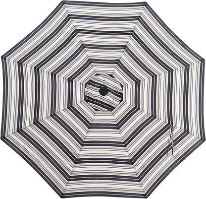 MASTERCANOPY Patio Umbrella 10 ft Replacement Canopy for 8 Ribs-Black and Red stripe Canopy Only
