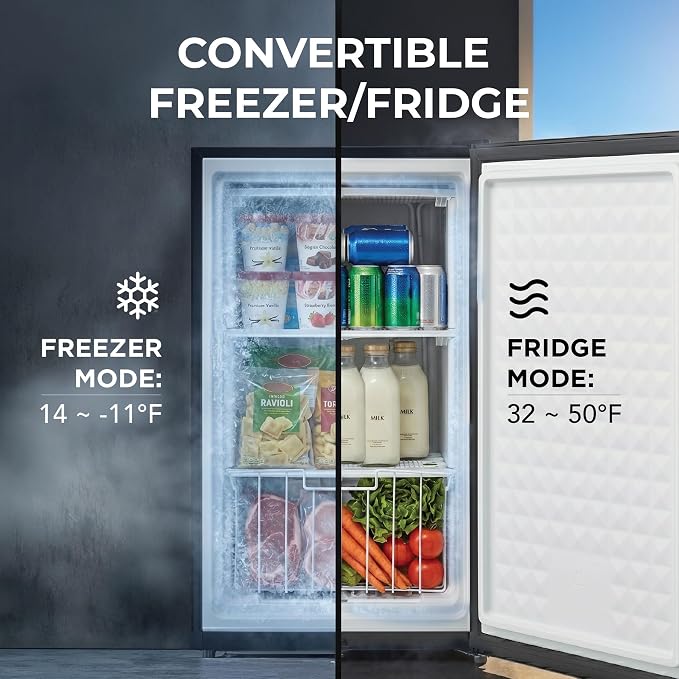 Whynter CUF-301BK 3 cu. ft Energy Star Upright Freezer with Lock – Black | Adjustable Thermostat and Security Lock, Energy Star Rated, Reversible Door, Adds Compact Frozen Storage at Home