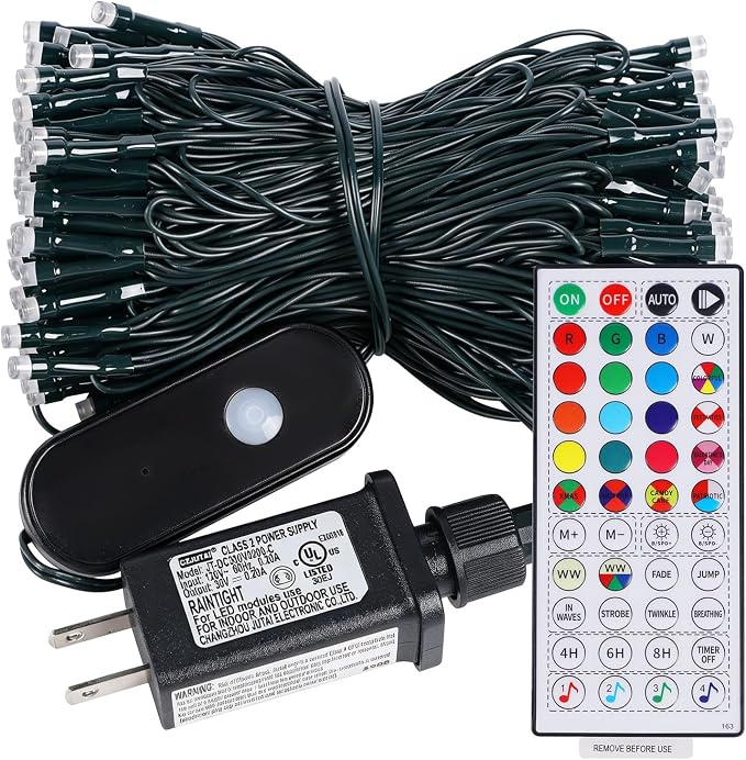 WATERGLIDE 200LED Smart Color Changing Halloween Lights with Remote & APP Controlled, 66ft RGB Fairy String Lights, Music Sync Multiple Modes, Waterproof Holiday Xmas Tree Home Indoor Outdoor Decor