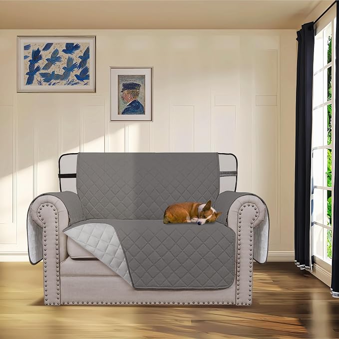 Easy-Going Reversible Couch Cover, Chair 30 in, Gray/Light Gray | Machine Washable Slipcover For Dogs, Water Resistant Furniture Mat For Living Room, Non-Slip Sofa Cover, Pet Friendly