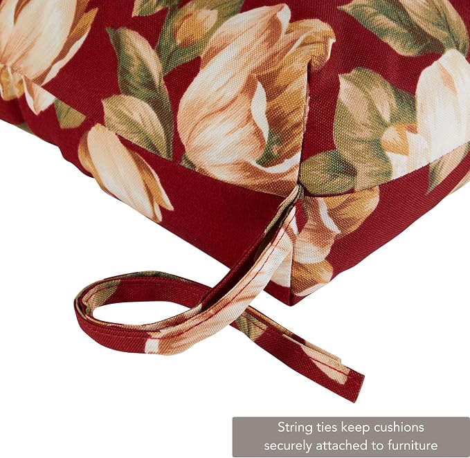 Greendale Home Fashions Outdoor 44x22-inch High Back Chair Cushions (Set of 2), Tuscan Floral