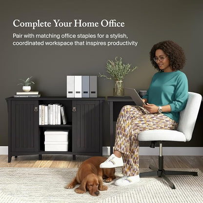 Bush Home Salinas Accent Storage Cabinet with Doors in Vintage Black