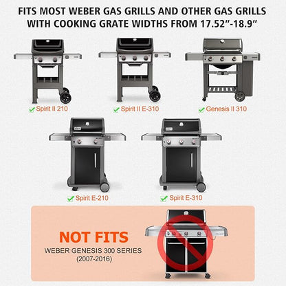 onlyfire Adjustable Charcoal Tray Fits for Most Weber Spirit and Genesis Gas Grills, Stainless Steel Charcoal Ash Pan, Helps Save Gas While Cooking