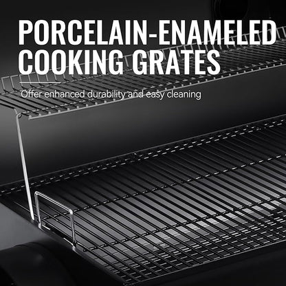 Royal Gourmet CC2036F Barrel Charcoal Grill with Offset Smoker, Outdoor BBQ Grill with 1200 Sq. In. Grilling Area for Large Event Gathering, Black