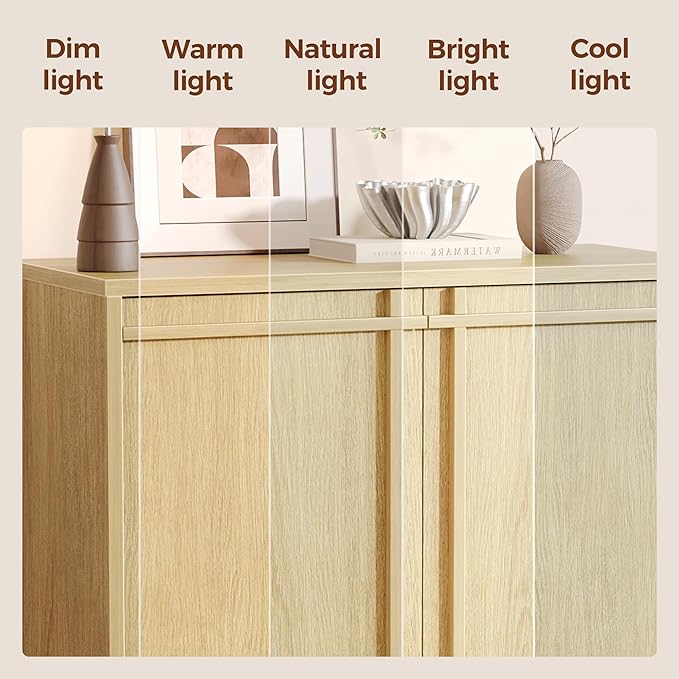31 inch Sideboard Buffet Cabinet, Modern Credenza with 2 Doors & Adjustable Shelf, Small Coffee Bar Storage for Kitchen, Entryway