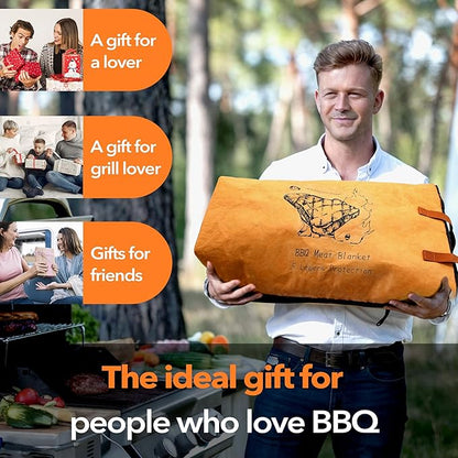 New England Stories BBQ Blanket for Resting Meat, 5-Layer Insulated Meat Resting Bag for Moisture Retention and Perfect BBQ, Wide Mouth with Handle Design for Large Brisket/Pork Shoulders/Turkeys