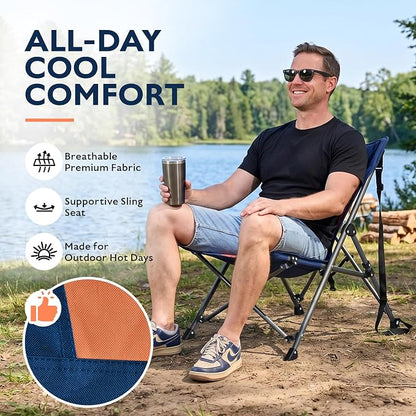 Alvantor® Camping Chair 2 Pack, High Back Folding Beach Chair Breathable for Outdoor, Ergonomic Backrest, Easy Use Portable Lawn Chair Seat for Travel, Pinic, Sports Events, 20"x28"x28"