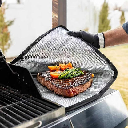 BBQ Blanket for Resting Meat, Reusable Smoke Grilling Resting Bags, Large Capacity Meat Resting Blanket for Brisket/Pork Shoulders/Turkeys, Xmas Gift for Men BBQ Lovers (Regular 21in)
