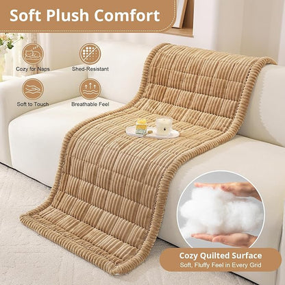 OstepDecor Couch Cover for Dogs, Washable Non Slip Sofa Cover for Pets | Soft Couch Covers for Sofa, Loveseat and Sectional, Furniture Protector Against Pet Hair & Dirt (20" x 24", Khaki)