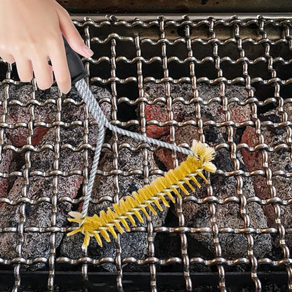 2 Pieces Grill Brush, 12 Inch Non-Scratch Brass Bristles Grill Cleaning Brush, Wide Faced Spiral Barbeque Grill Accessories for Kitchen, Outdoor Grill