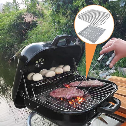 Grill Parts for Aussie Charcoal Grill Parts Americana Grill Replacement Parts Walk-A-Bout, Sizzler, Swinger & Traveler,1PC 1025.8.001 Charcoal Grate &1PC 1040.8.001 Ash Pan for Americana 3000-4000 SER