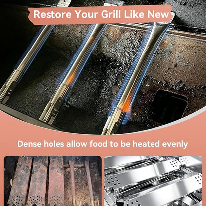 720-0830H Stainless Steel Grill Parts Kit for Nexgrill 4 & 5 Grates Burner | Replacement for 720-0830D 720-0783E 720-0888N 720-0888 720-0958A, Grill Grates Burners Heat Plates Igniters, Kenmore Uniflame