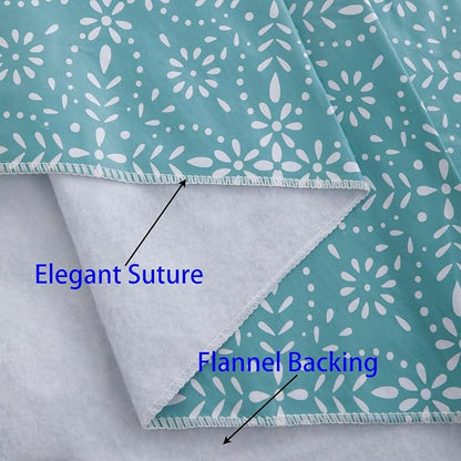 Walrus Heavy Duty Vinyl Tablecloth with Flannel Backing Waterproof Oil-Proof Plastic Table Cloth Stain-Resistant Wipeable Table Cover for Indoor and Outdoor (Perforated Floral,52x70 Inch)
