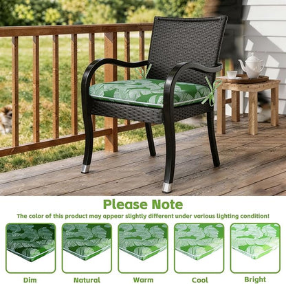 COZYVIDA Outdoor Dining Chair Cushion Set of 4, 20"x20" Square Seat Pads with Tie Straps and YKK Zippers, 30D High-Density Foam, Water-Resistant Fabric,UV-Resistant 1000+ Hrs