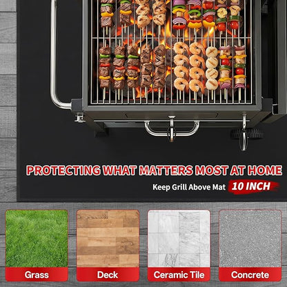 SecuCaptain Under Grill Mat for Outdoor Grill - Large 65x48 Inches Mats Double-Sided Fireproof Pad for Indoor Fireplace Fire Pit Heat Resistant Waterproof BBQ Floor Protector for Patio and Deck