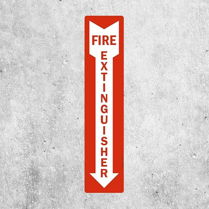 SmartSign - S-1692-EU-18 "Fire Extinguisher" Label | 4" x 18" Laminated Vinyl Red on White