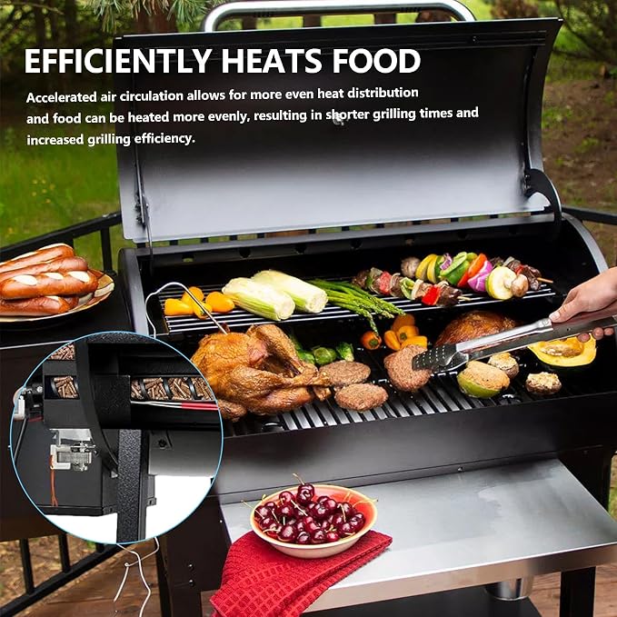 Subody Cldkz Replacement Induction Fan Kit, High Temperature Resistant Grill Induction Fan, Compatible with Traeger, Pit Boss, Camp Chef Wood Pellet Grill Smokers