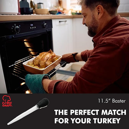 Chef Craft Classic Baster with Clear Tube,11.5 inches in Length,Black,(Pack of 2)