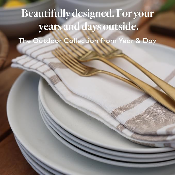 Year & Day Outdoor Set of 4 Unbreakable Lightweight Salad Plates, Plant Derived, Palm Green, 8.5 inch