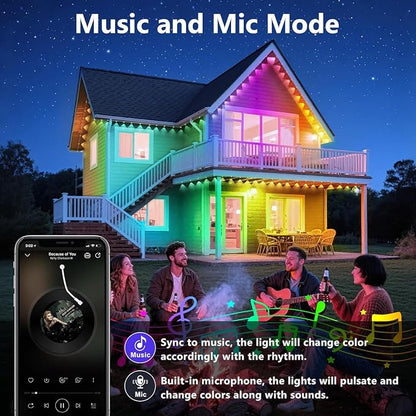 LETIANPAI 300FT Permanent Outdoor Lights,RGB Eaves Light with App Control Remote,DIY Scene Modes IP67 Waterproof Under Eave Lighting,Outdoor Lights for Decor,Garden Decor,House,Party