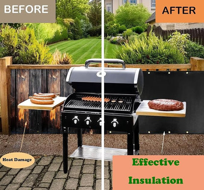 48x30'' Grill Mats for Outdoor Grill，Fireproof Heat Shield for Grill | Protecting Deck Railing Wall From Grill Heat and Oil Stain,Prevent Fence and Wall By BBQ Smoke.