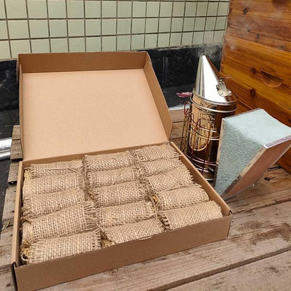 AukBeeFun Jute Burlap Rolls Smoker Fuel,2 Pound Bee Smoker Fuel for Beekeeping,Easy to Light Produce a Clean and Cool Smoke Burn for A Long Time