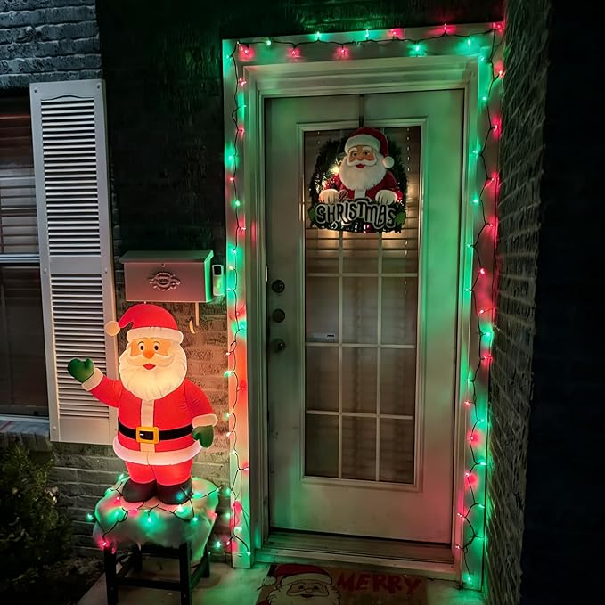 YEGUO 200 LED 66ft String Lights Outdoor Waterproof, Red and Green Christmas Lights Indoor, Green Wire Twinkle Tree Lights Plug in with Timer Memory 8 Modes