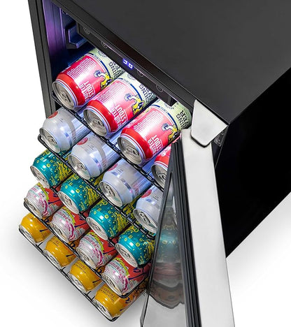 NewAir 15” Outdoor Beverage Fridge | Freestanding or Built-In Under counter Refrigerator for Outside Patio | Weatherproof Outdoor Fridge for 90 Cans with Detachable Castors | Stainless Steel