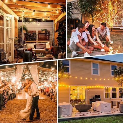 Solar Outdoor String Lights Waterproof, 80FT Dimmable ST38 LED Light String | Solar Powered String Lights for Outside with Shatterproof Bulbs, Patio Hanging Lights for Backyard Garden Party