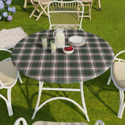 opstellen Fitted Round Tablecloth Waterproof Table Cloth Vinyl Indoor Outdoor Circle Cover for 36-44" Tables Dining Kitchen Apartment Home Party Gear Gifts Summer Fall Patio Picnic Camping Essentials