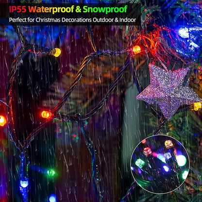 MZD8391 170FT 500LED Color Changing Christmas Light,Christmas Tree Light | Warm White & Multicolor, Waterproof, UL listed, 11 Light Mode, Remote & Timer, Memory, End To End Connect
