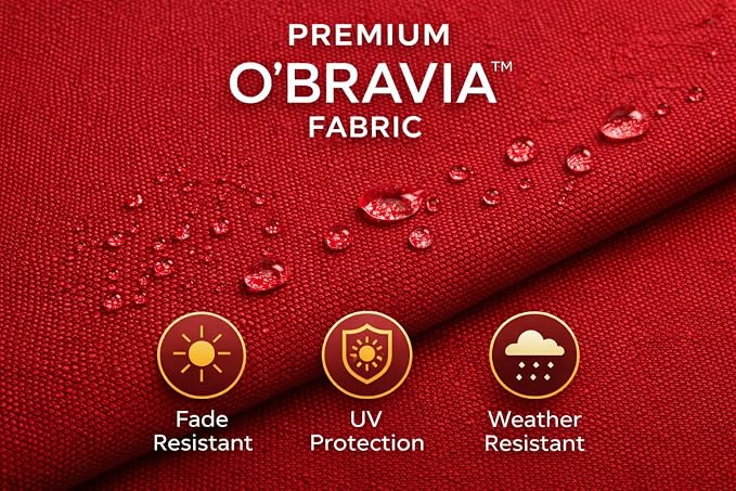 Treasure Garden Octagonal 9 ft Patio Umbrella - Outdoor Furniture Table Umbrella – Push-Button Tilt – Bronze Aluminum Frame (Obravia2, Lemon)
