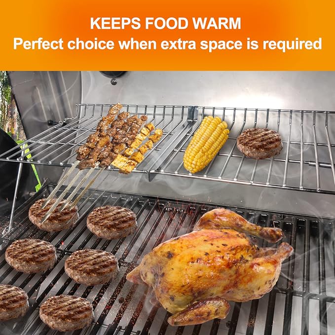 Grill Warming Rack for Char Griller Replacement Parts | Stainless Steel Warming Rack Replacement for chargriller 5050 3001 5650 5072 3008 parts