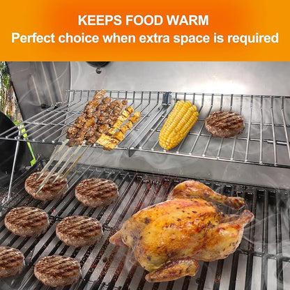 Grill Warming Rack for Char Griller Replacement Parts | Stainless Steel Warming Rack Replacement for chargriller 5050 3001 5650 5072 3008 parts