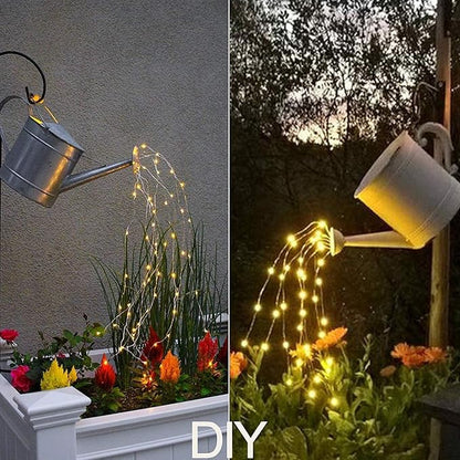 VOOKRY 4 Pack 10 Strands 200 LEDs Solar Fairy Lights Outdoor, Waterproof Solar Powered String Lights 8 Modes DIY Watering Can Lights for Party Wedding Plants Tree Vines Garden Decorations, Warm White