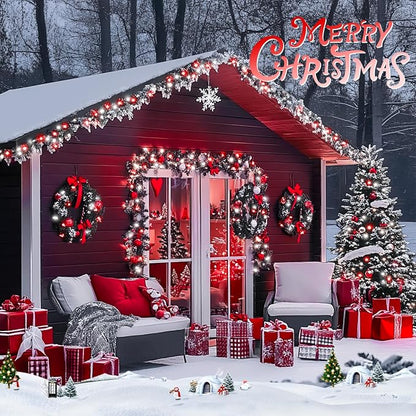 JMEXSUSS 200 LED Red and White Christmas Lights, 66ft String Lights Plug in | Connectable, 8 Modes, Green Wire Twinkle Christmas Lights for Tree Bedroom Mantel Fireplace Porch Yard Indoor Outdoor Decor