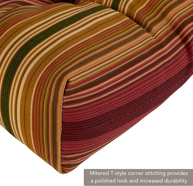 Greendale Home Fashions Cinnamon Stripe 44'' x 22'' Outdoor High Back Chair Cushion